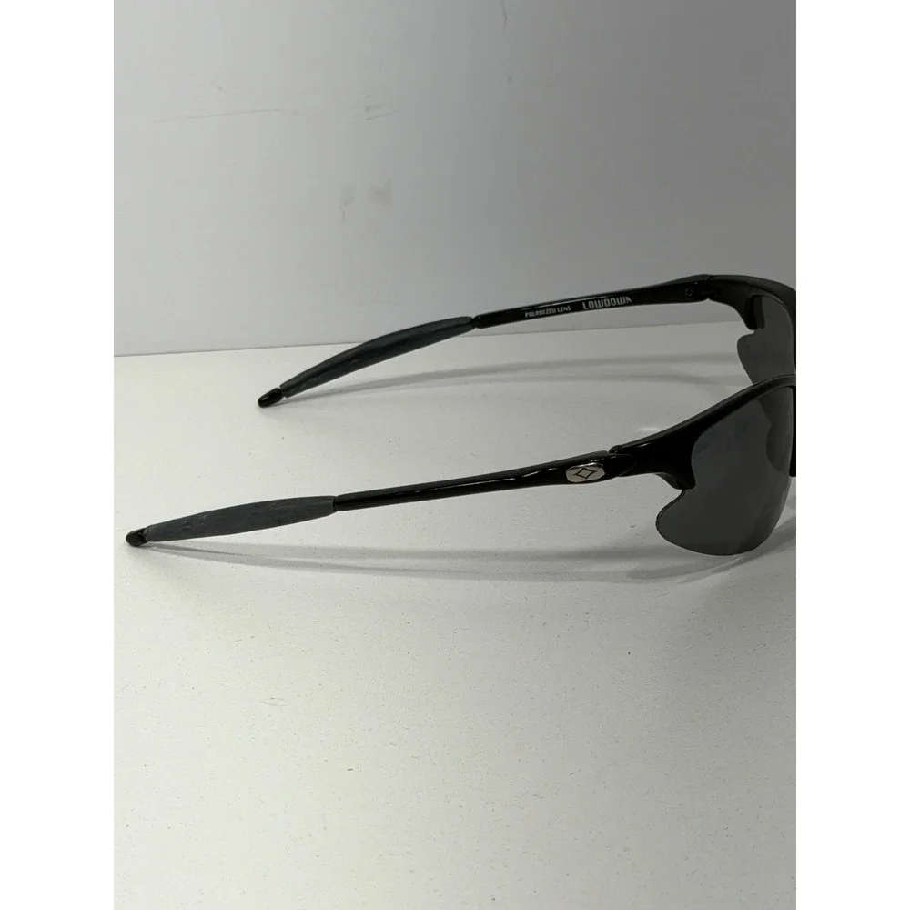 Style Eyes Lowdown Polarized Sport Sunglasses Black Wrap Frame Gray Lens Y2k 90s